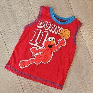 Sesame Street Elmo Basketball Sports Muscle Tank Top Shirt 2T